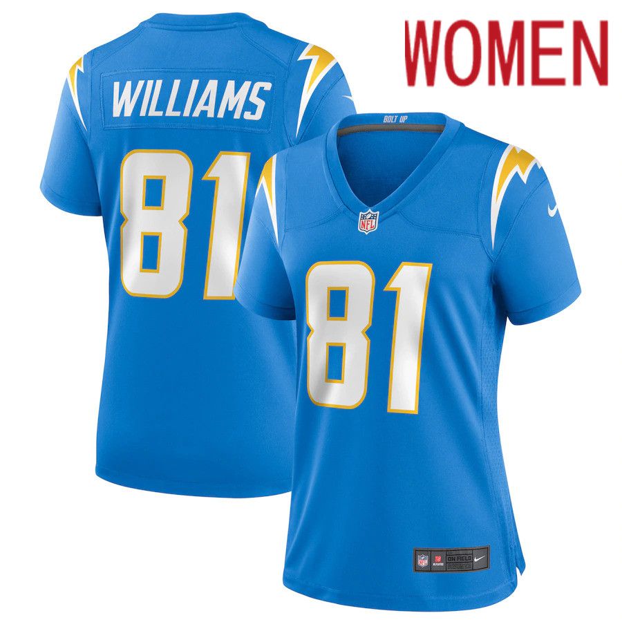 Women Los Angeles Chargers 81 Mike Williams Nike Powder Blue Game NFL Jersey